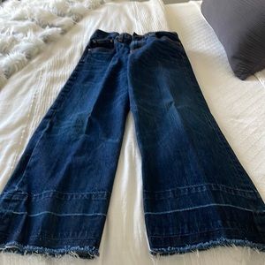 Wide leg, dark blue, point sur denim. Never worn